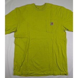 Carhartt Original Fit Pocket T Shirt Mens Medium Work Wear Yellow